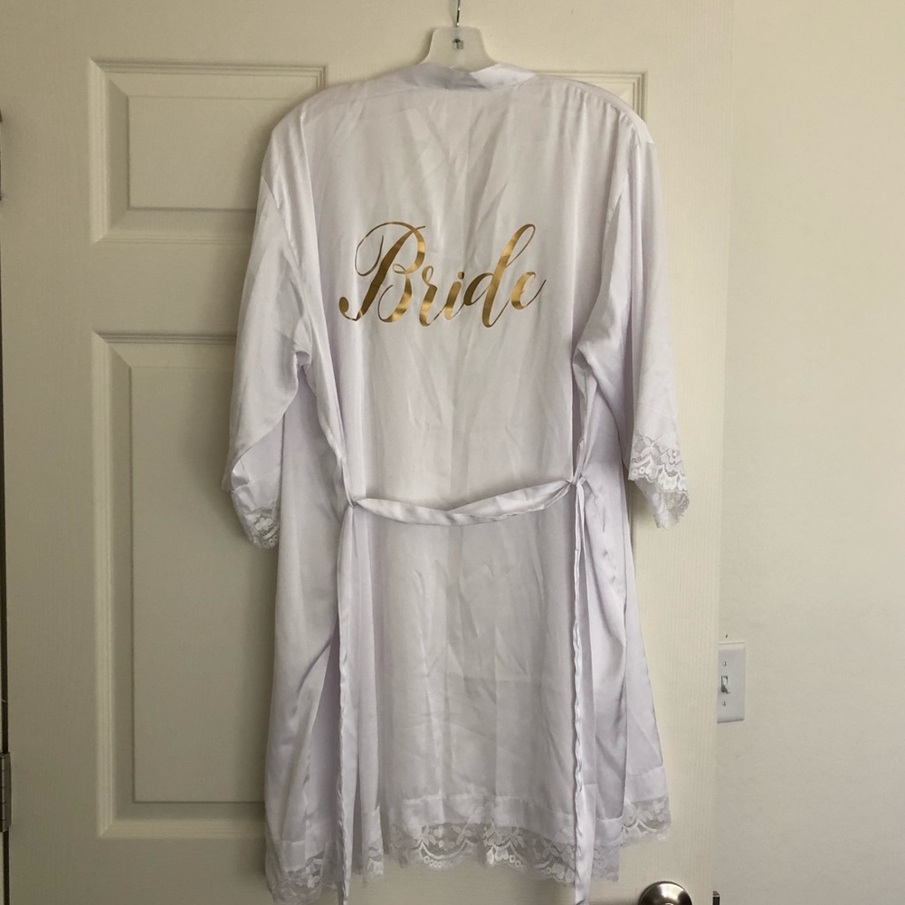 Bride robe and slippers set